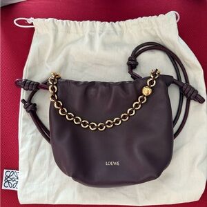 Loewe mini flamenco in burgundy